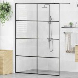 vidaXL Paravan de duș walk-in negru 140x95 cm sticlă ESG transparentă