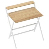 Birou HOMCOM pliant compact, suport monitor, lemn natural | Aosom Romania
