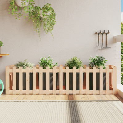 vidaXL Pat &amp;icirc;nălțat grădină design gard 200x50x50 cm lemn impregnat pin foto