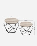 Cumpara ieftin Set 2 masute laterale, Vasagle, Gri-Negru, 50x50x40 cm