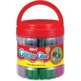 Lipici lichid cu sclipici, diverse culori, borcan cu 50 buc, Amos, GCL10BK50