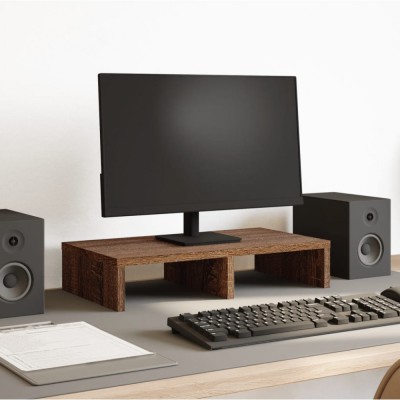 Suport de monitor, stejar maro, 50x27x10 cm, lemn prelucrat foto