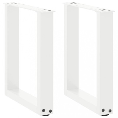 vidaXL Picioare pentru măsuță de cafea &amp;icirc;n formă de U, 2 buc., alb, 28x(42-43) cm, oțel 4013149 foto