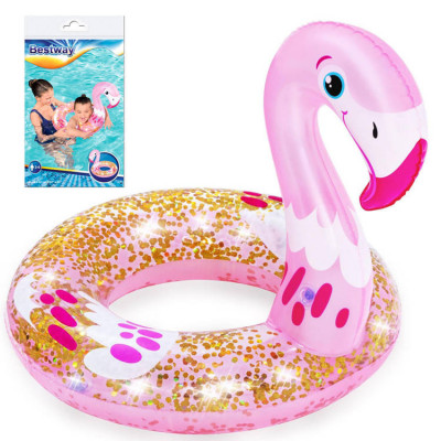 Bestway flamingo inel de &amp;icirc;not roz flamingo 61cm 36306 foto