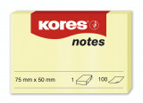 Bloc notes adezive, 100 file cu dimensiunea 75x50 mm, Kores