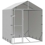 Cumpara ieftin Padoc de exterior cu acoperis argintiu 2x2x2,5m otel galvanizat