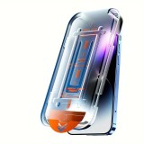 Folie de protectie cu instalare rapida, flippy, pentru apple iphone 15 pro, privacy tempered glass easy tool, full cover, protectie difuzor, hd, margi