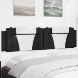 vidaXL Pernă pentru tăblie pat, negru și alb, 200cm, piele artificială