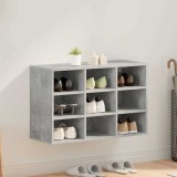 vidaXL Dulap pentru pantofi Gri beton 77.5 x 30 x 51 cm Lemn compozit