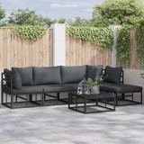 vidaXL Set de canapele pentru grădină 5 pcs Negru 283 x 141.5 x 71 cm