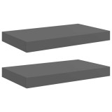 Cumpara ieftin Rafturi de perete, 2 buc., gri extralucios, 40x23,5x3,8 cm, MDF