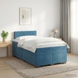Cumpara ieftin Pat boxspring cu saltea albastru 120 x 190 cm Catifea