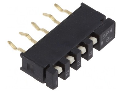 Comutator DIP-SWITCH 4 Secțiuni OFF-ON 0,01A 5VDC THT foto