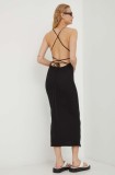 Alohas rochie culoarea negru, midi, mulată