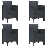 VidaXL Scaun pentru Grădină 4 pcs Antracit Dimensiune: 53 x 49 x 85 cm 847468