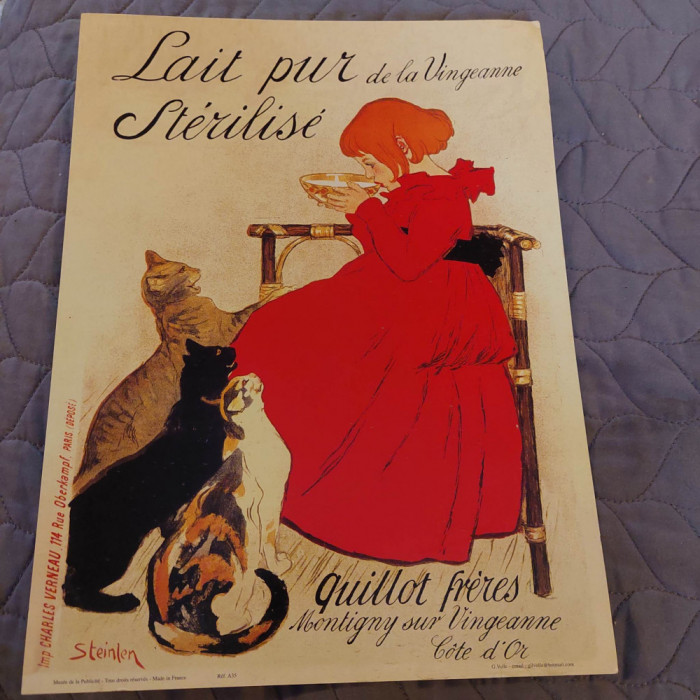 Afis/Reclama Vintage Poster,Litografie,Pisici.Bere,Parfumerie,Dans,Cofe,colectie