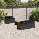 Cumpara ieftin Gossi set mobilier de gradina cu perne, 6 piese, negru, poliratan