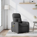 vidaXL Fotoliu de masaj rabatabil, gri &icirc;nchis, material textil