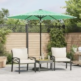 VidaXL Umbrelă soare de grădină cu st&acirc;lp din oțel verde 268x268x226 cm