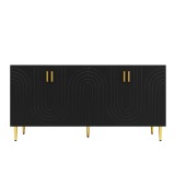 Comodă elegantă cu design unic cu valuri, Negru | Aosom Romania