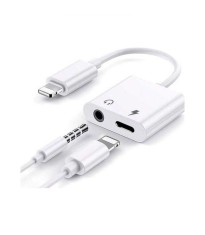 Cablu adaptor conector iPhone - iPhone Lightning + Jack 3.5 mm 0.2m 2A alb XO-NB172B foto