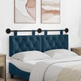 vidaXL Tăblie de pat suspendată Cu lumină LED albastru Catifea 3424619