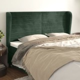 Gossi tablie pat cu aripioare verde inchis 163x23x118/128 cm catifea