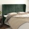 vidaXL Tăblie pat cu aripioare verde &icirc;nchis 203x23x118/128cm catifea 3118165