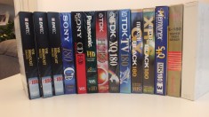 Casete video VHS, mini DV si audio Panasonic,Sony, TDK, Emtec 120 180 240 folosite.
