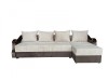 Coltar Extensibil Dana Cappuccino 300x145 cm, Lada Depozitare, 4 Perne Decorative, Stofa Rezistenta