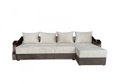 Coltar Extensibil Dana Cappuccino 300x145 cm, Lada Depozitare, 4 Perne Decorative, Stofa Rezistenta