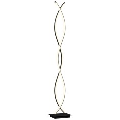HOMCOM Lampadar de salon cu design spirală dublă, 3 niveluri de luminozitate, comutator de picior, modern și elegant, negru | Aosom Romania