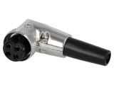 Mufă Microfon Mamă 4 PIN 90&deg; 6mm Pe Cablu