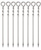 Cumpara ieftin Set 8 frigarui metalice argintii 30 cm x 2,5 mm, tepuse din otel inoxidabil