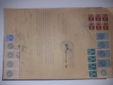 LOT 265 document 1933 cu timbre fiscal Carol al II lea-efigia in cerc+ aviatie, Stampilat