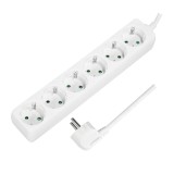 PRELUNGITOR LOGILINK, Schuko x 6, cablu 3G 1.5mm2, 230 V/16 A, 50 Hz, max. 3500 W, IP20, 1.5m, alb, &quot;LPS238&quot; (timbru verde 0.8 lei)