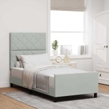 VidaXL Cadru de pat cu headboard Gri deschis 100 x 200 cm Catifea