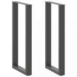 VidaXL Picioare de masă de bar &icirc;n formă de U, 2 buc., antracit, 50x(100-101) cm, oțel 4013234