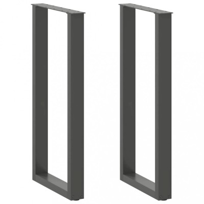 vidaXL Picioare de masă de bar &amp;icirc;n formă de U, 2 buc., antracit, 50x(100-101) cm, oțel 4013234 foto