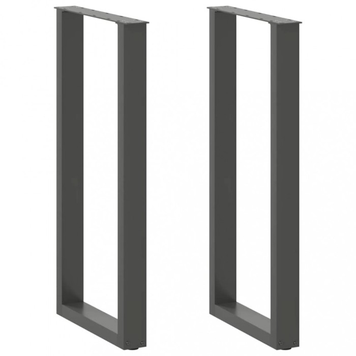 vidaXL Picioare de masă de bar &icirc;n formă de U, 2 buc., antracit, 50x(100-101) cm, oțel 4013234