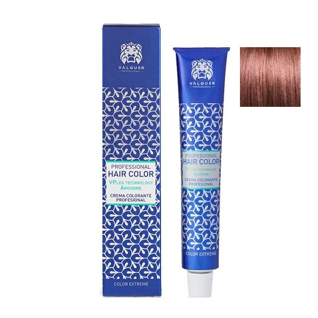 Blond deschis aramiu intens 8.44 Vopsea de par cu plex si arginina Valquer 60g