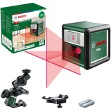 Nivela cu laser Bosch Quigo 06036635Z0, cu linii in cruce, 10 m domeniu lucru, +/- 0,8 mm/m precizie, &plusmn;4&deg; autonivelare, 635 nm dioda laser, sistem de