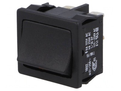 Comutator Basculant Negru DPST 4A 250V IP40 foto