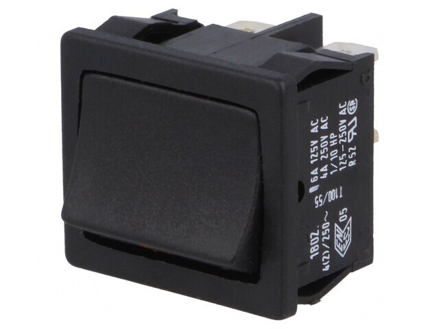 Comutator Basculant Negru DPST 4A 250V IP40