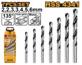 Set Burghie Metal 7 buc AKD1075 &ndash; HSS 4341, 2-6mm, Burghie Precizie pentru Otel si Metale, Set Compact