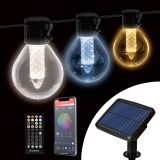 Sir de lumini solare inteligente - 15 LED-uri albe - temperatura de culoare reglabila - 7,5 m - bluetooth Best CarHome, Oem