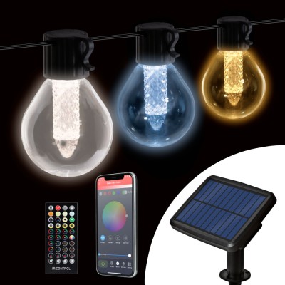 Sir de lumini solare inteligente - 15 LED-uri albe - temperatura de culoare reglabila - 7,5 m - bluetooth Best CarHome foto