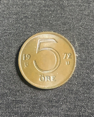Moneda 5 ore 1972 Suedia foto