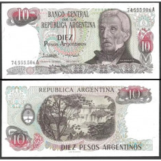 !!! ARGENTINA - 10 PESOS ARGENTINOS (1983 - 1984) - P 313 a 2 - UNC