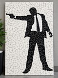 JAMES BOND 007 &ndash; TABLOU MOZAIC CERAMIC HANDMADE | 60&times;97 cm | UNICAT